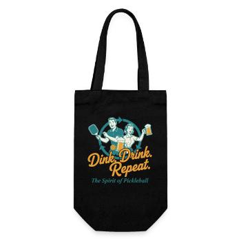 Pickleball Dink Drink Repeat Joueur drôle - Sac à bouteille - noir - Devant