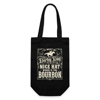 Derby Day Bourbon Hat Design - Geschenkbeutel für Flaschen - Schwarz - Vorne