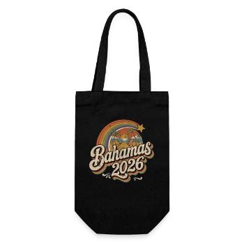 Bahamas 2026 Retro Sunset - Gift Bag for Bottles - black - Front