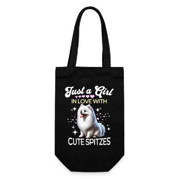 Spitz Zwergspitz Mädchen - Geschenkbeutel für Flaschen - Schwarz - Vorne