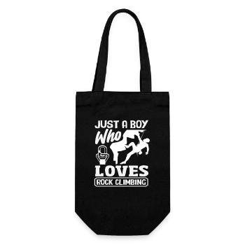 A boy who loves climbing children - Gift Bag for Bottles - black - Front