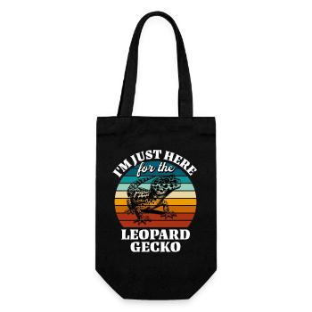 Lustige Leopardgecko Sprüche - Geschenkbeutel für Flaschen - Schwarz - Vorne