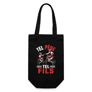 Tel Père Tel Fils Moto Cross Papa Fils Idée Cadeau - Sac à bouteille - noir - Devant
