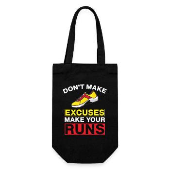 Running Don´t Make Excuses Marathon Runner Gift - Geschenkbeutel für Flaschen - Schwarz - Vorne