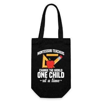 Mitarbeiter der Montessori-Lehrerschule - Geschenkbeutel für Flaschen - Schwarz - Vorne