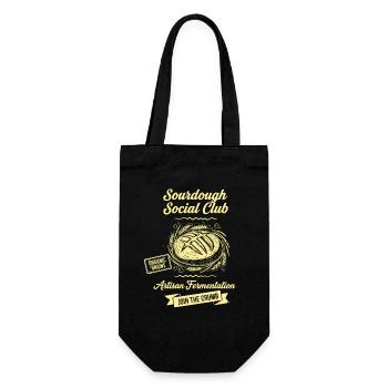 Sourdough Social Club Brotbacker Starter - Geschenkbeutel für Flaschen - Schwarz - Vorne