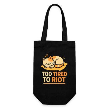 Too tired to revolt | Sleeping Cat Humor - Gift Bag for Bottles - black - Front