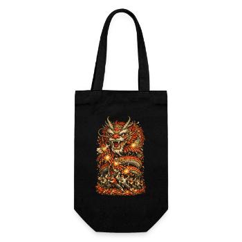 Dragon Dance Drachentanz Feuerwerk - Geschenkbeutel für Flaschen - Schwarz - Vorne