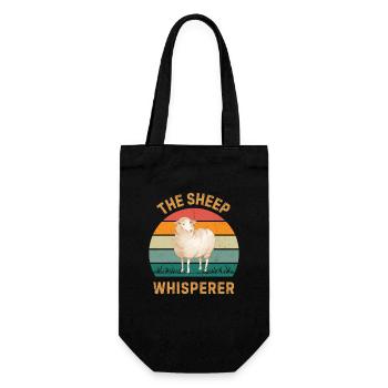 Sheep Whisperer - Funny Sheep Farmer & Shepherd - Gift Bag for Bottles - black - Front