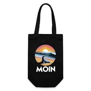 Hello Seal Beach Wave Sunrise - Gift Bag for Bottles - black - Front