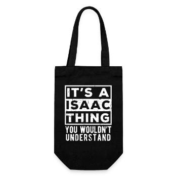 Das ist eine Sache von Isaac, die du nicht verstehen würdest - Geschenkbeutel für Flaschen - Schwarz - Vorne
