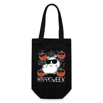 Safari Afrique Faune du Serengeti hippopotame d’Halloween - Sac à bouteille - noir - Devant