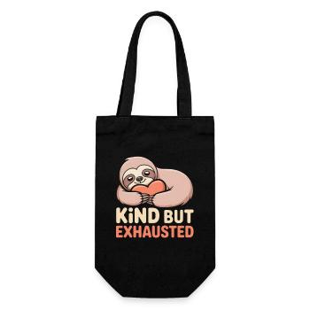 Nice but tired | Sloth Vibe - Gift Bag for Bottles - black - Front