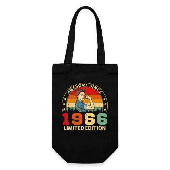 1966 Vintage Retro Geburtstagsgeschenk - Geschenkbeutel für Flaschen - Schwarz - Vorne