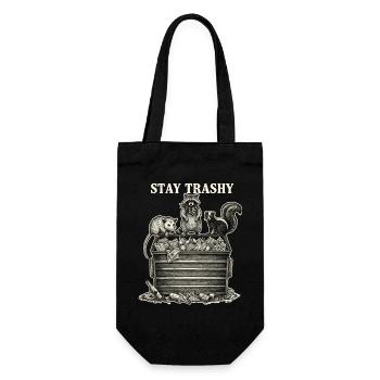 Stay Trashy Raccoon Opossum Skunk - Gift Bag for Bottles - black - Front
