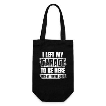 I left my garage Car lover car guy mechanic - Geschenkbeutel für Flaschen - Schwarz - Vorne