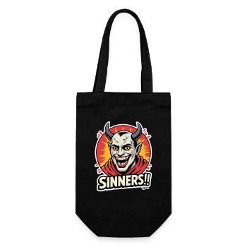 Graphisme des pécheurs avec un sourire démoniaque - Sac à bouteille - noir - Devant
