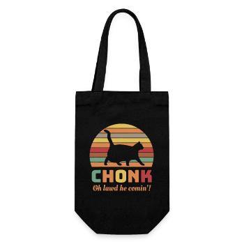 T-shirt rétro Sunset Chonk Cat - Sac à bouteille - noir - Devant