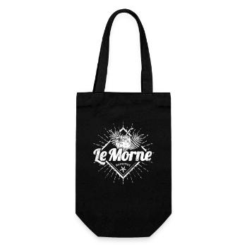 Le Morne auf Mauritius Retro Kokosnuss Souvenir - Geschenkbeutel für Flaschen - Schwarz - Vorne