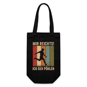Mir reichts Ich geh pöhlen Vintage Fußball - Geschenkbeutel für Flaschen - Schwarz - Vorne