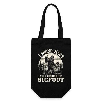 Ich habe Jesus gefunden, der immer noch Bigfoot aussah - Geschenkbeutel für Flaschen - Schwarz - Vorne