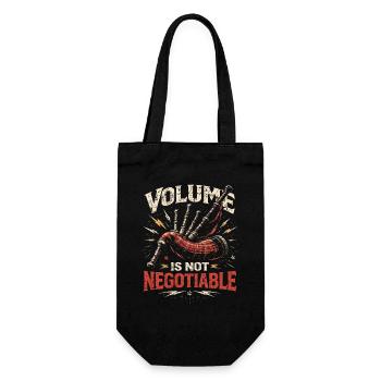 Bagpipes Bagpiper Volume Not Negotiable - Gift Bag for Bottles - black - Front