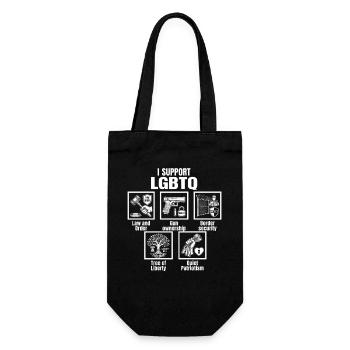 I Support LGBTQ Patriot Lifestyle Pun - Gift Bag for Bottles - black - Front