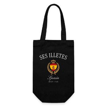 Ses Illetes Formentera Spanien – Reise Souvenir - Geschenkbeutel für Flaschen - Schwarz - Vorne