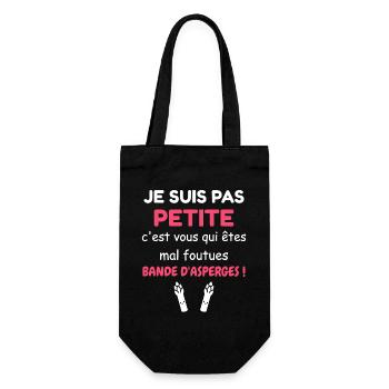 Je suis pas petite: bande d'asperges - Sac à bouteille - noir - Devant