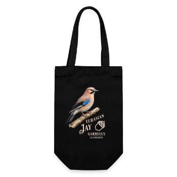 Eurasian Jay Eichelhäher Vogel Design - Geschenkbeutel für Flaschen - Schwarz - Vorne