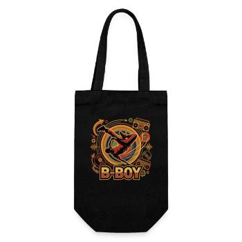 Breakdance B-Boy Hip Hop Retro Streetstyle - Geschenkbeutel für Flaschen - Schwarz - Vorne
