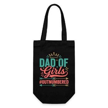 Dad of Girls Outnumbered Dad Daughters - Gift Bag for Bottles - black - Front