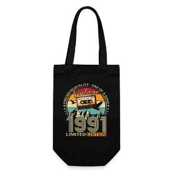 35. Geburtstag Geschenk Mann Best of Mai 1991 - Geschenkbeutel für Flaschen - Schwarz - Vorne