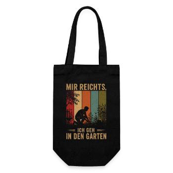 Mir reichts Ich geh in den Garten Vintage Gärtner - Geschenkbeutel für Flaschen - Schwarz - Vorne
