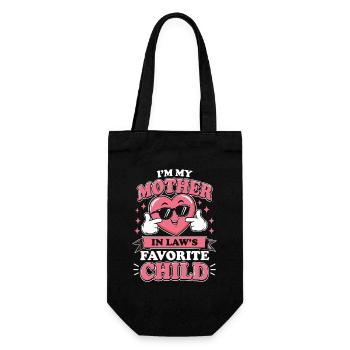 Mother-in-law Favorite Child Heart - Gift Bag for Bottles - black - Front