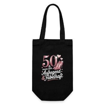 50 and still exciting and fabulous - Gift Bag for Bottles - black - Front