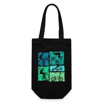 Vintage BMX Retro-Grafik Für Echte Biker - Geschenkbeutel für Flaschen - Schwarz - Vorne