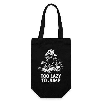Too Lazy to Jump Funny Frog Chillout - Gift Bag for Bottles - black - Front