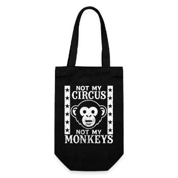Nicht mein Zirkus, nicht meine Affen - Geschenkbeutel für Flaschen - Schwarz - Vorne