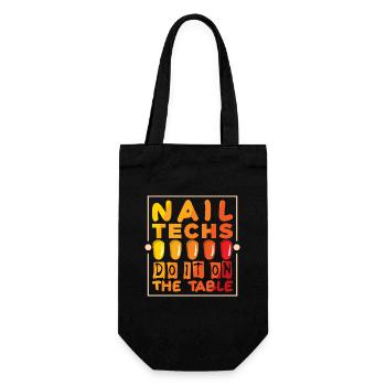Nageldesigner Nageldesignerin Kosmetik Nagelstudio - Geschenkbeutel für Flaschen - Schwarz - Vorne