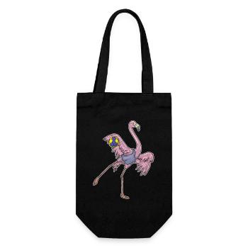 Flamingo Handballer Handball Sport - Geschenkbeutel für Flaschen - Schwarz - Vorne