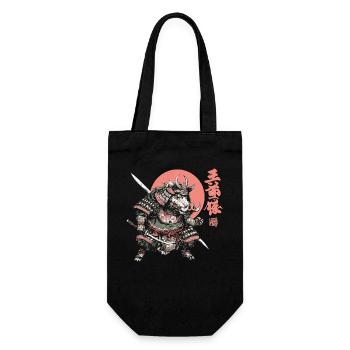 Boar Samurai under Crimson Sun - Gift Bag for Bottles - black - Front