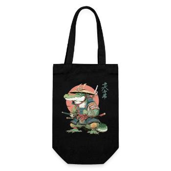Samurai Alligator in Sunset Armor - Gift Bag for Bottles - black - Front