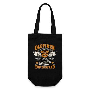 Oldtimer Mai 1966 - Geburtstag - Geschenk - Geschenkbeutel für Flaschen - Schwarz - Vorne
