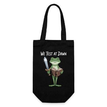 Dawn Test Frog: Sword & Scroll - Gift Bag for Bottles - black - Front