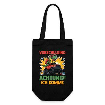 Kita Erste Klasse Dinosaurier Schüler Kindergarten - Geschenkbeutel für Flaschen - Schwarz - Vorne