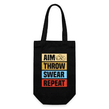 Aim throw swear Petanque Boule Player - Gift Bag for Bottles - black - Front