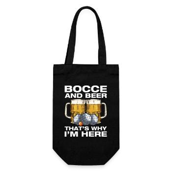 Bocce and beer Petanque Boule player - Gift Bag for Bottles - black - Front
