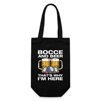Bocce and beer Petanque Boule player - Gift Bag for Bottles - black - Front