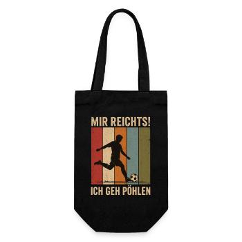 Mir reichts Ich geh pöhlen Retro Fußball Shirt - Geschenkbeutel für Flaschen - Schwarz - Vorne